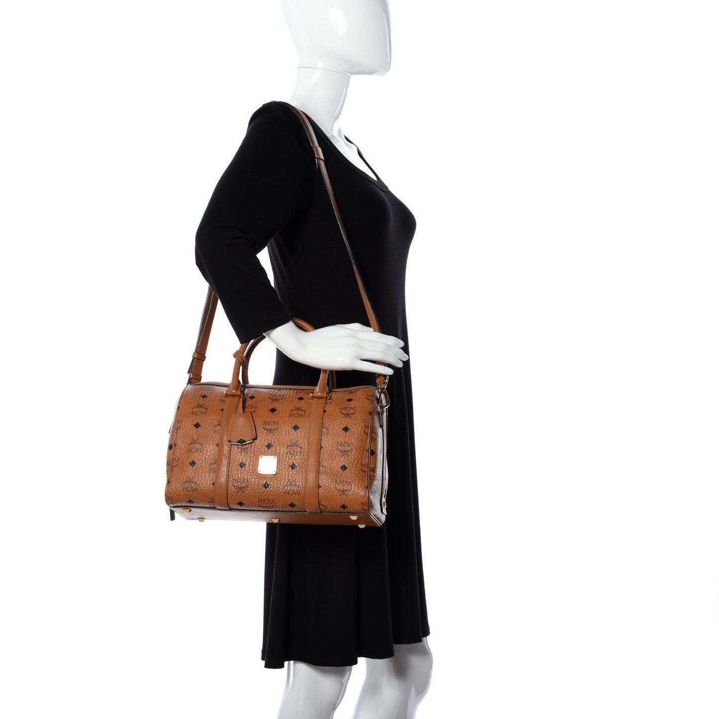 Visetos Signature Boston Bag Cognac