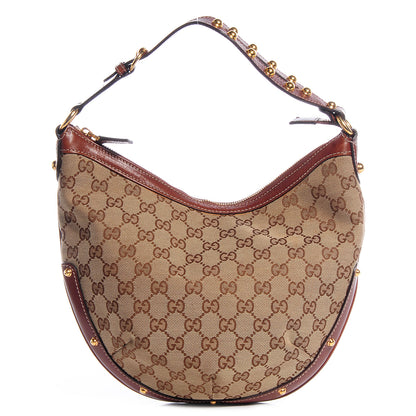 Gucci Monogram Biba Hobo Brown 1 of 8