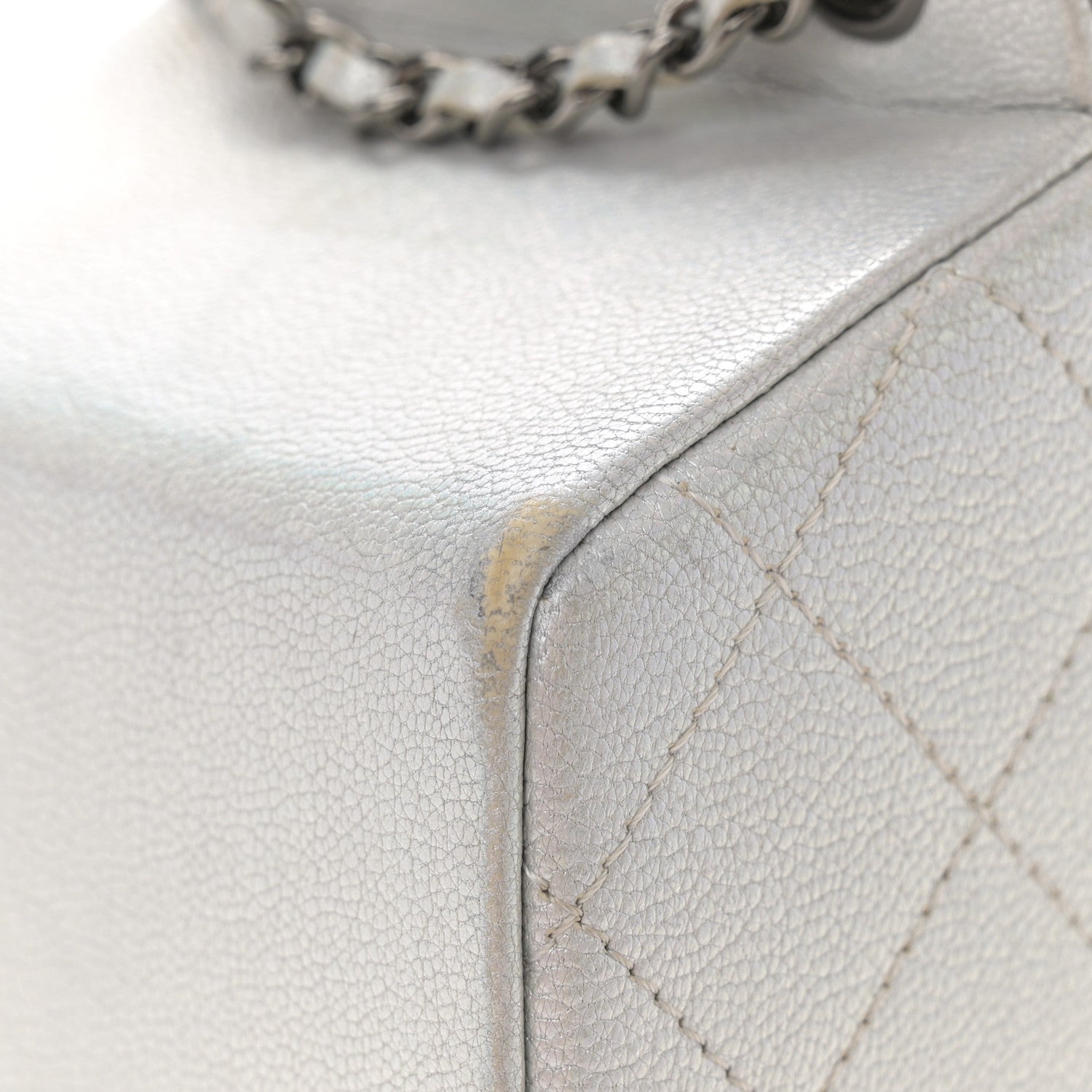 Chanel Metallic Goatskin Lait de Coco Milk Carton Bag Silver 13 of 16