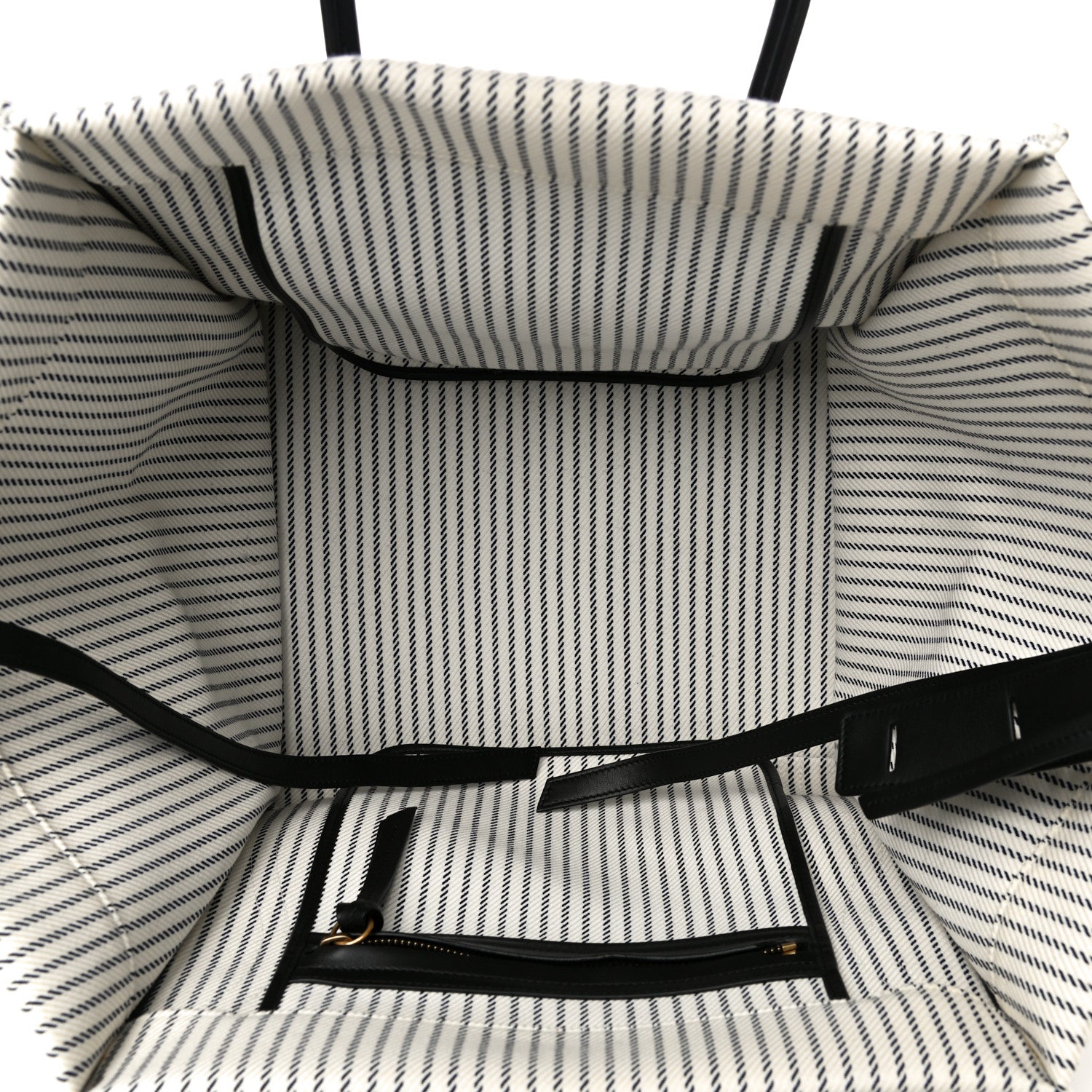 Celine Cotton Canvas Striped Medium Phantom Luggage White Navy 4 of 14