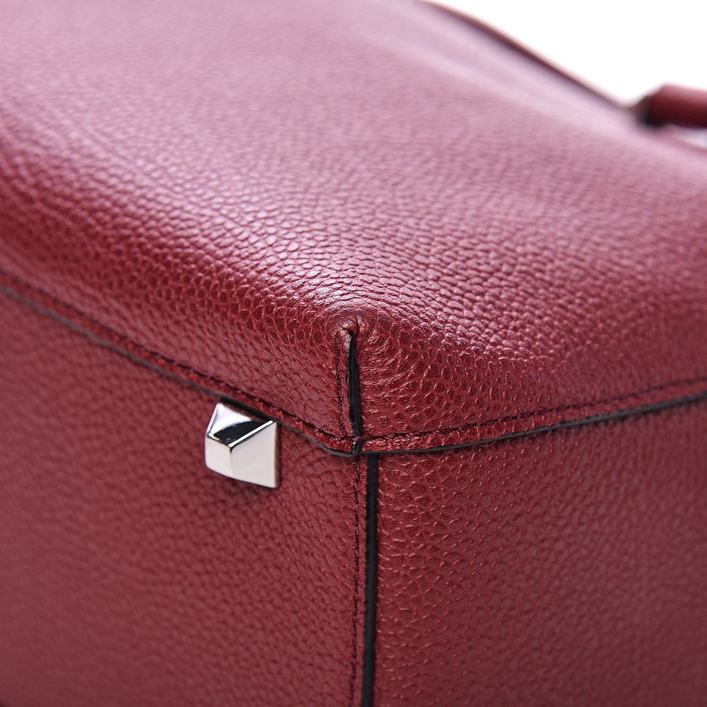 Grained Calfskin Medium Ella Boston Sash Burgundy