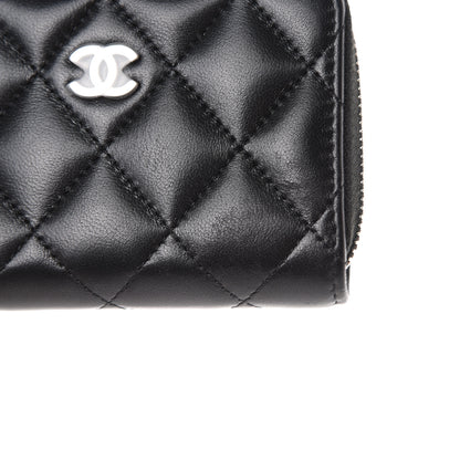 Chanel Lambskin Quilted Zip Coin Purse Black 7 of 8