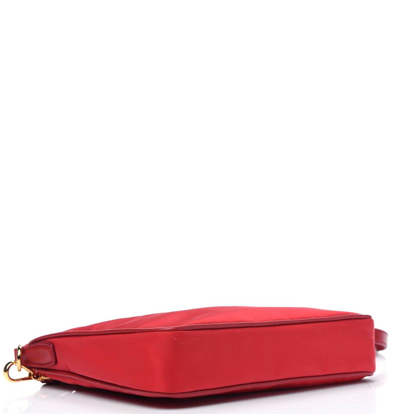 Nylon Vela Saffiano Flat Flap Messenger Bag Red