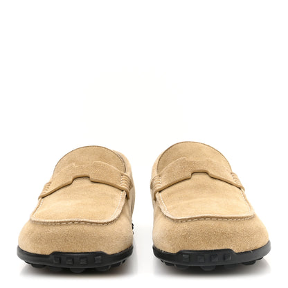 Hermes Suede Calfskin Mens Lazy Loafers 40 Beige Sable 3 of 9