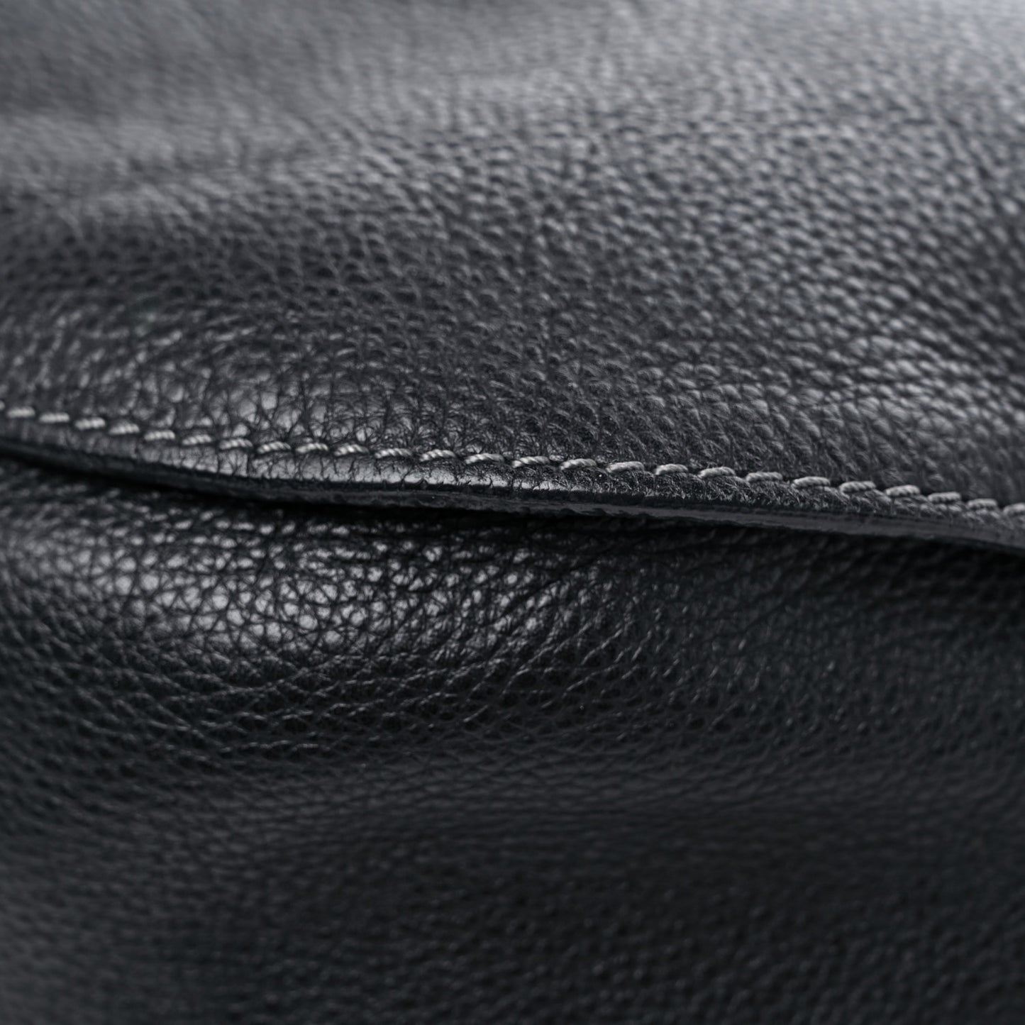 Calfskin Large Marcie Satchel Black