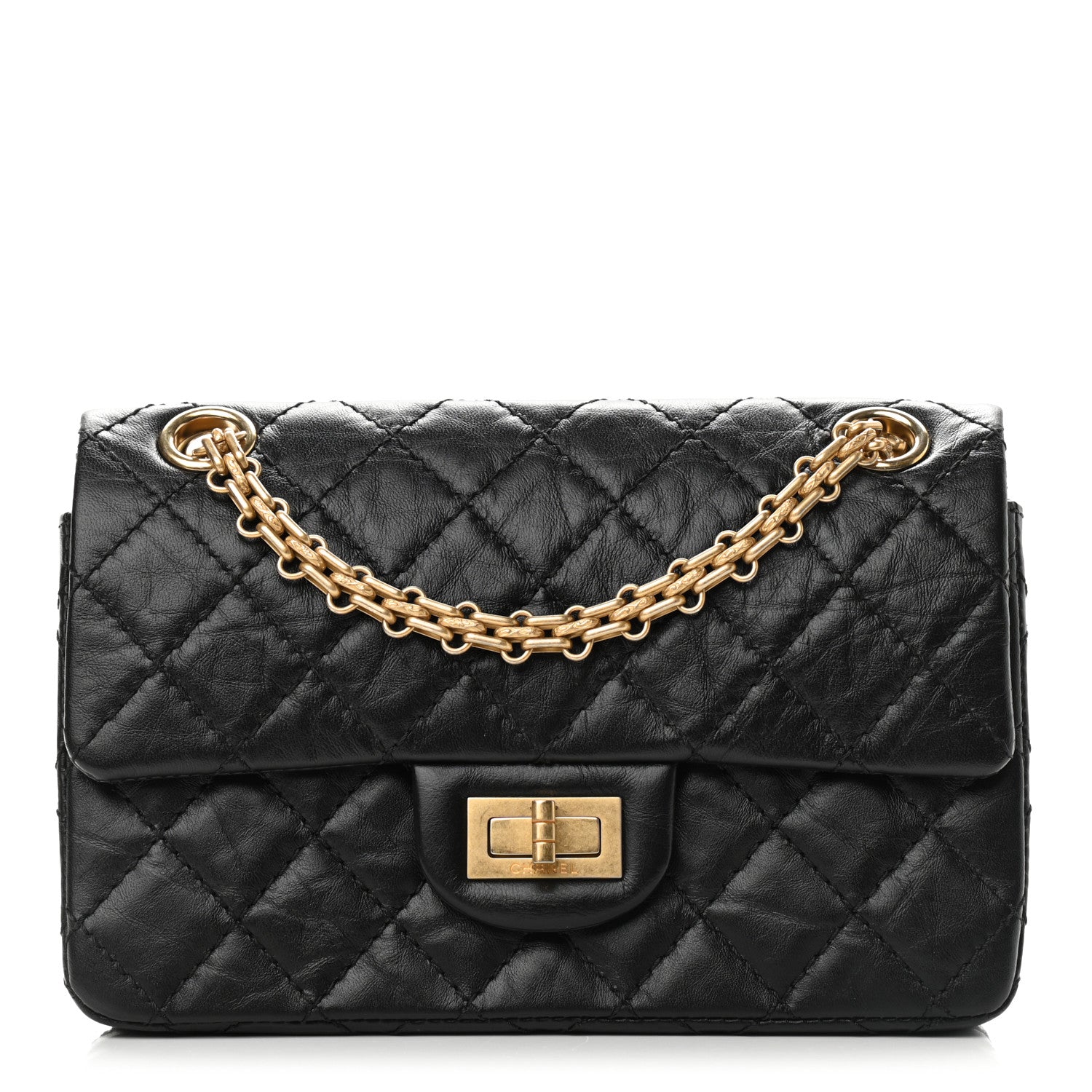 Chanel Aged Calfskin Quilted 2.55 Reissue Mini Flap Black 1 of 9