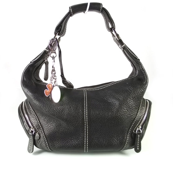 TOD'SLeatherMiniMickyBagandKeyChainBlack