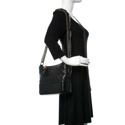 Chanel Aged Calfskin Quilted Medium Gabrielle Hobo Black 2 of 10