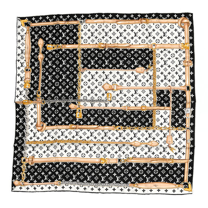 Louis Vuitton Silk Monogram Confidential Square Scarf Black 1 of 4