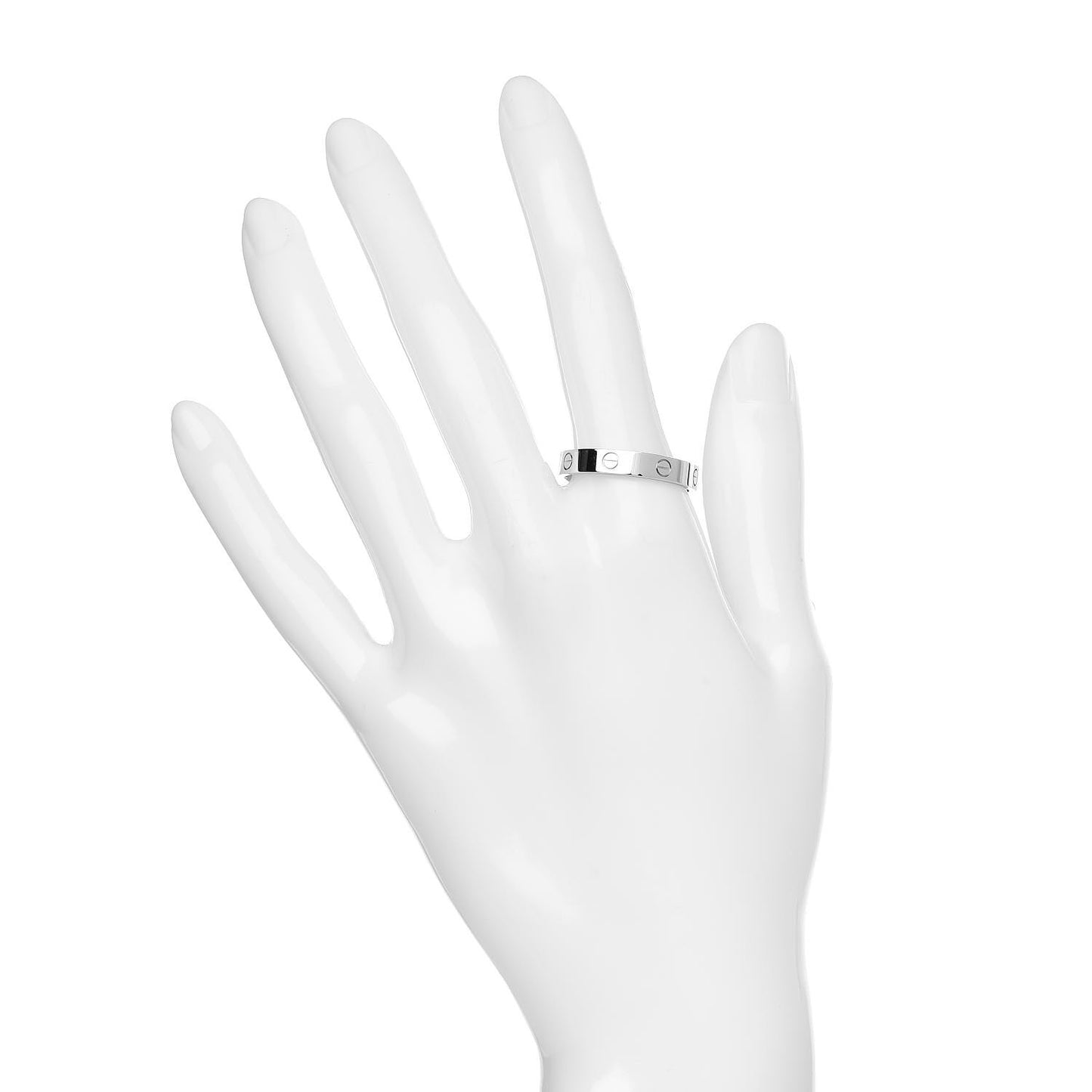 18K White Gold 4mm LOVE Wedding Band Ring 63 10.5