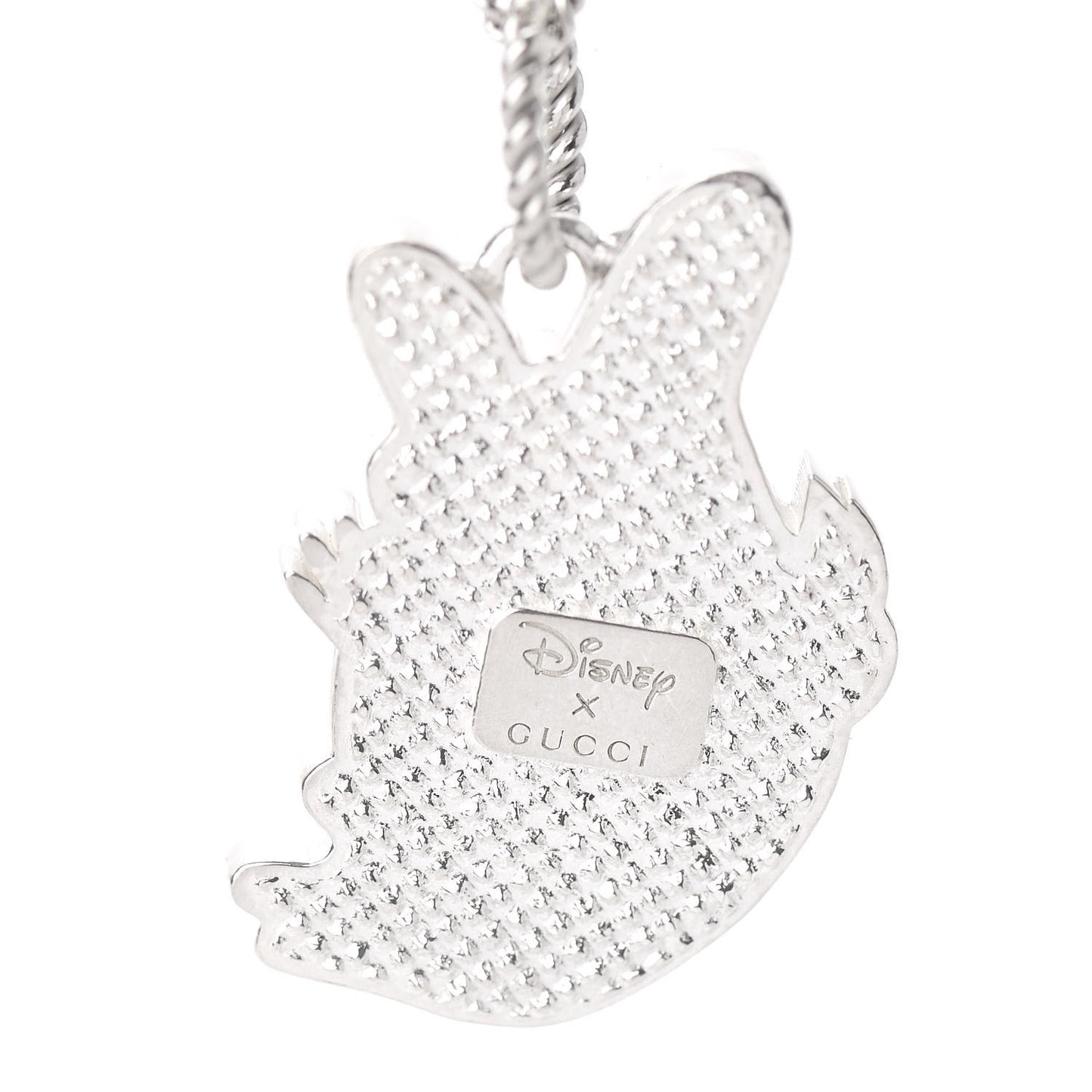 X DISNEY Sterling Silver Enamel Daisy Duck Pendant Necklace