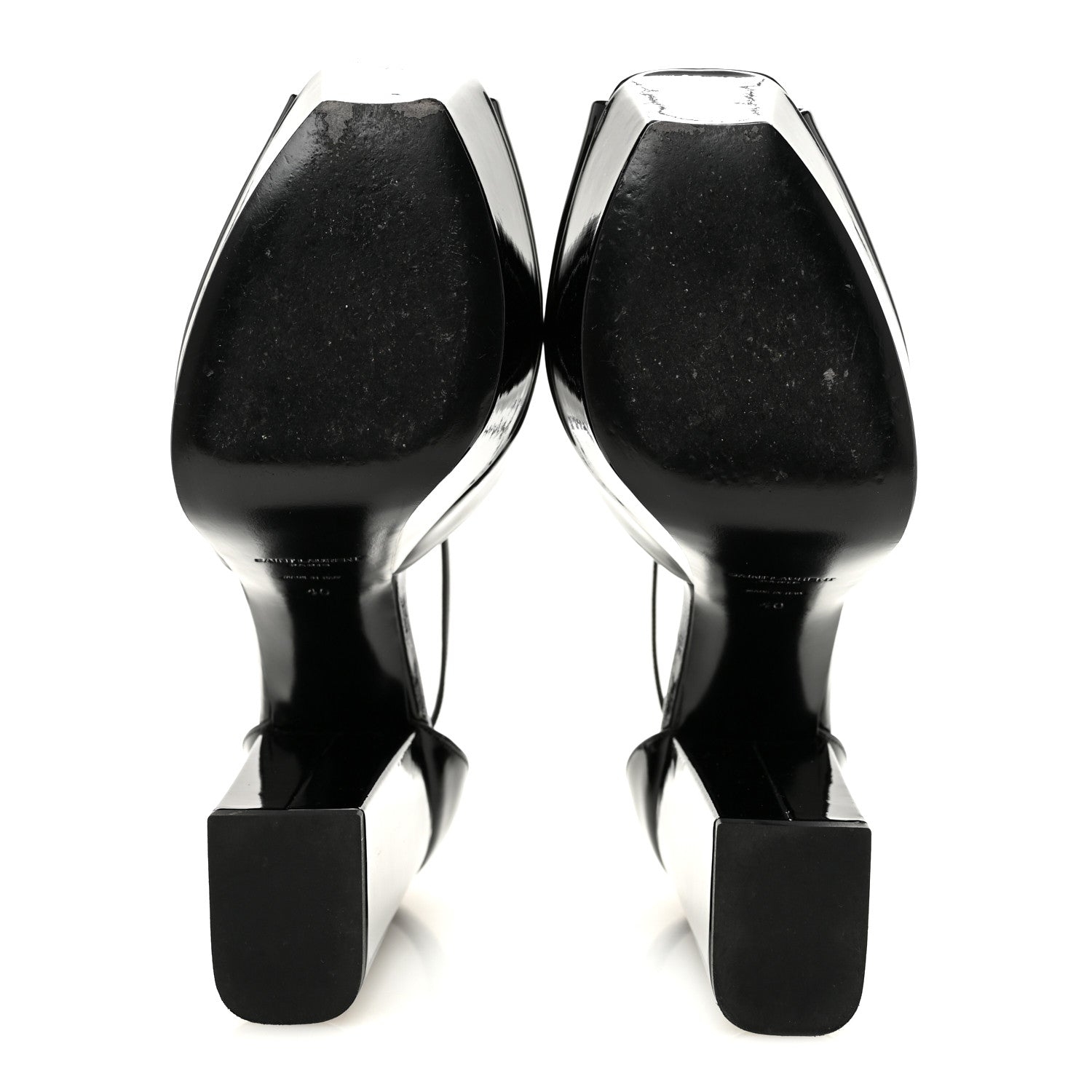 Saint Laurent Patent Farrah 80 Platform Sandals 40 Black 6 of 10