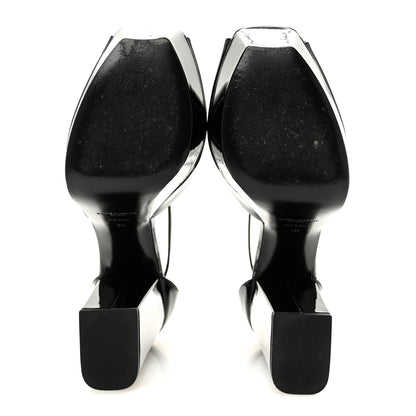 Saint Laurent Patent Farrah 80 Platform Sandals 40 Black 6 of 10