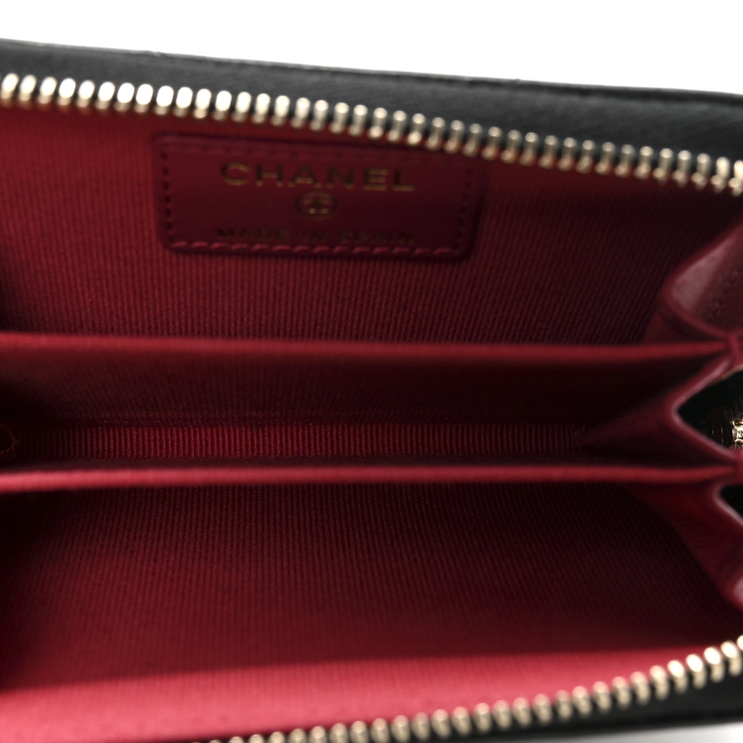 Chanel Lambskin Quilted Chanel 19 Zip Around Coin Purse Wallet Black 5 of 8
