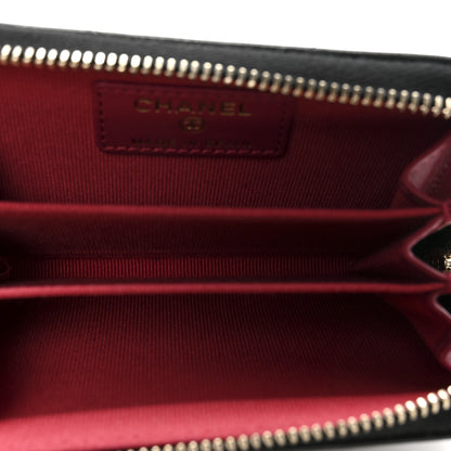 Chanel Lambskin Quilted Chanel 19 Zip Around Coin Purse Wallet Black 5 of 8