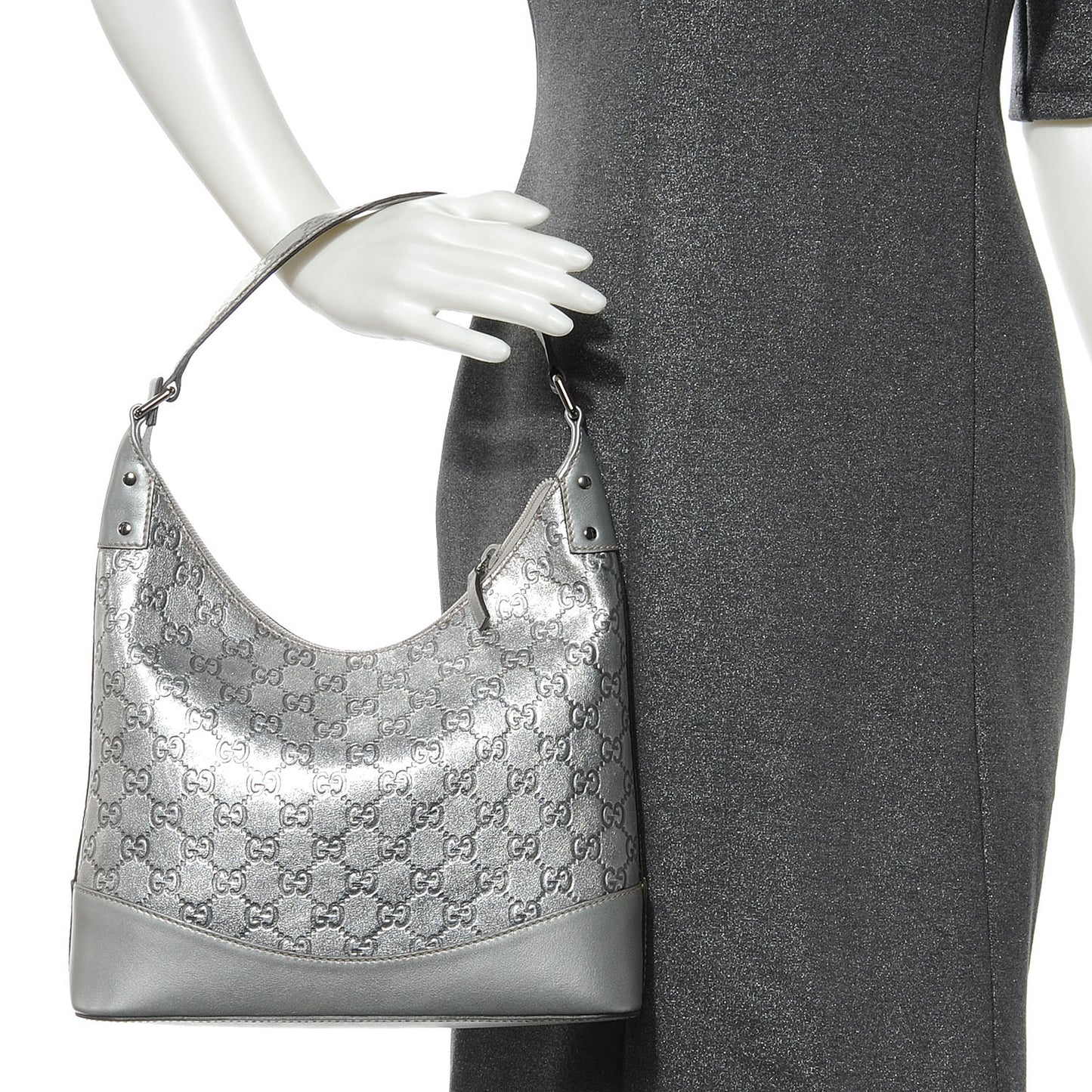 Guccissima Small Shoulder Bag Silver