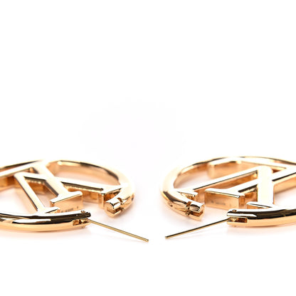 Louis Vuitton Metal Louise Hoop Earrings Gold 3 of 3