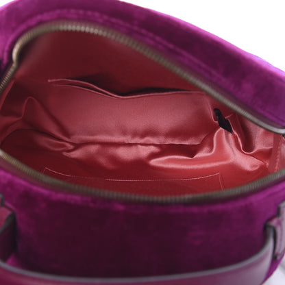 Gucci Velvet Matelasse GG Marmont Dome Backpack Fuchsia Violet Cyclamen 4 of 11