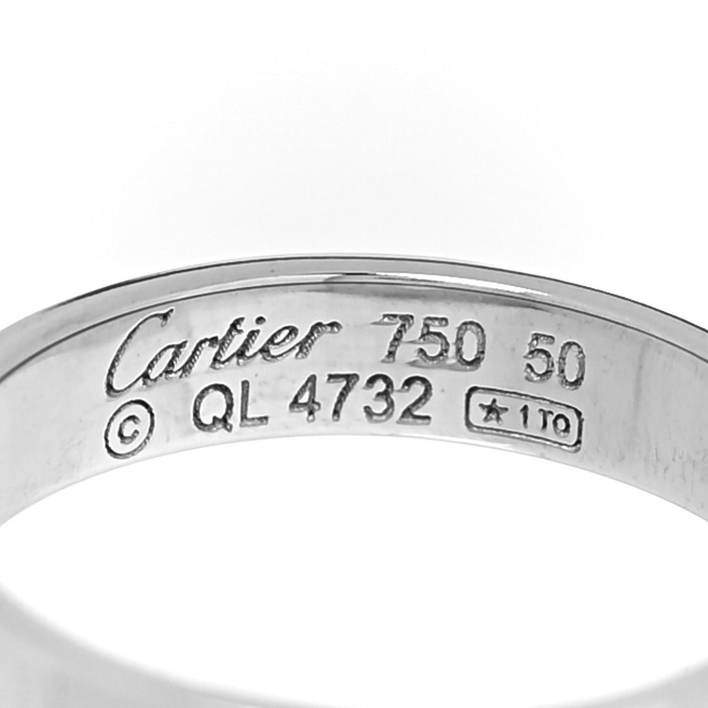 18K White Gold 3.5mm LOVE Wedding Band Ring 50 5.25