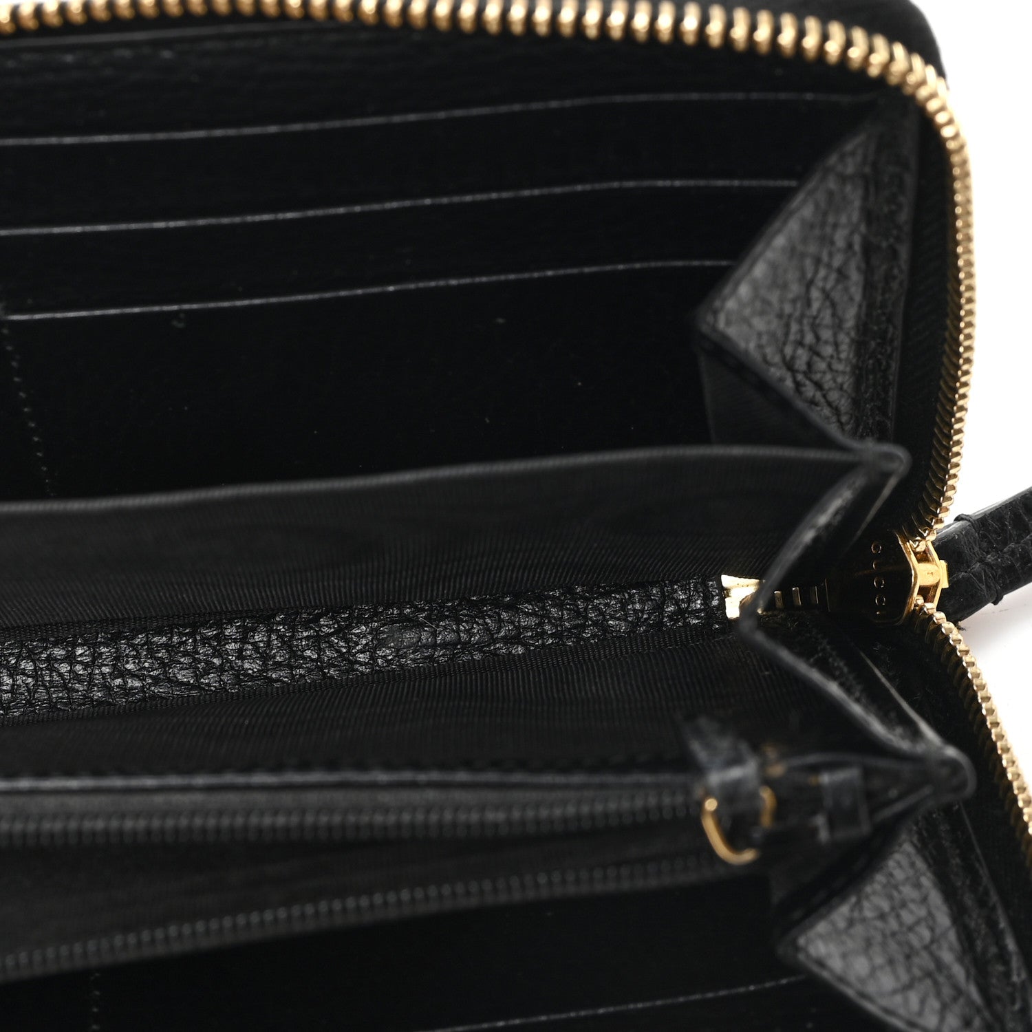 Gucci Dollar Calfskin GG Marmont Zip Around Wallet Black 5 of 9