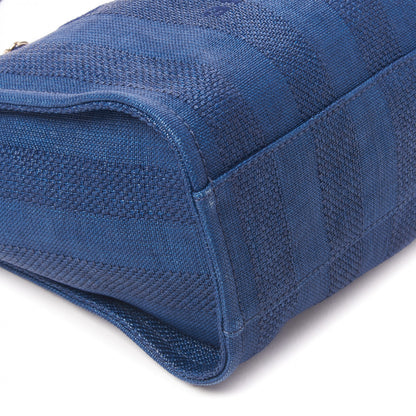 Chanel Mixed Fibers Striped Small Deauville Tote Navy Blue 6 of 10
