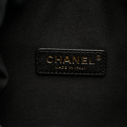 Chanel Shiny Crumpled Lambskin Quilted Medium Preppy Pocket Camera Case Black 7 of 10