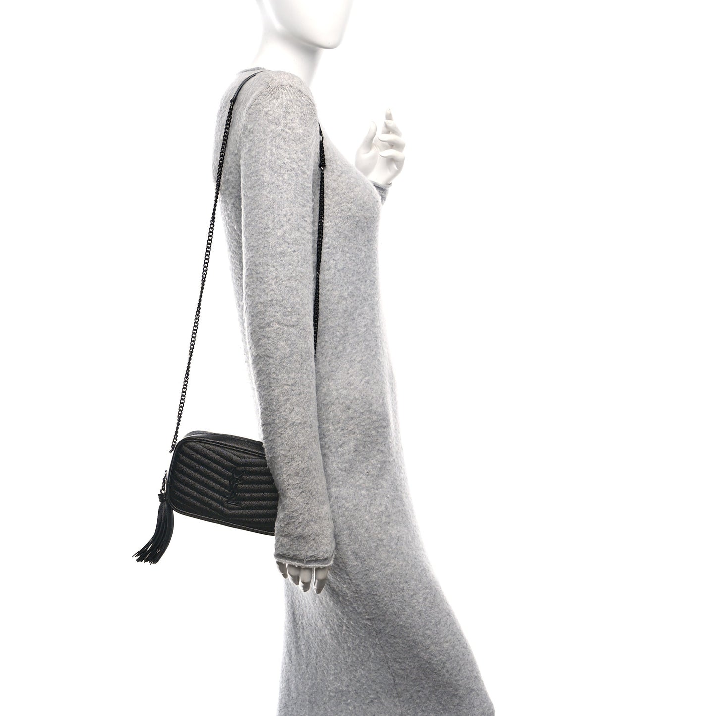 Grain De Poudre Matelasse Monochrome Monogram Mini Lou Camera Bag Black