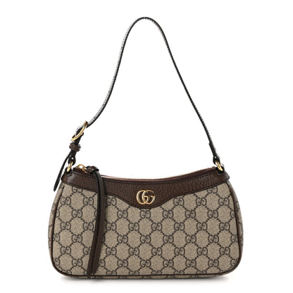 Gucci GG Supreme Monogram Textured Dollar Calfskin Small Ophidia Hobo Beige Ebony New Acero 1 of 10