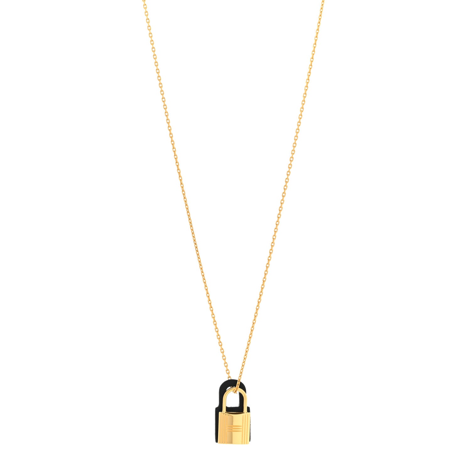 Hermes Swift Small O'Kelly Pendant Necklace Black 1 of 7