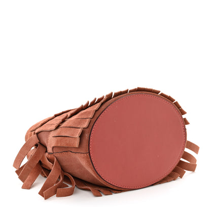 Burberry Suede Fringe Mini Bucket Bag Russet Pink 4 of 11