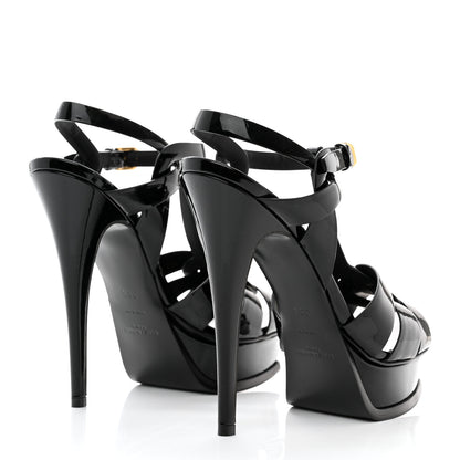 Saint Laurent Patent Tribute 105 Platform Sandals 38.5 Black 4 of 8