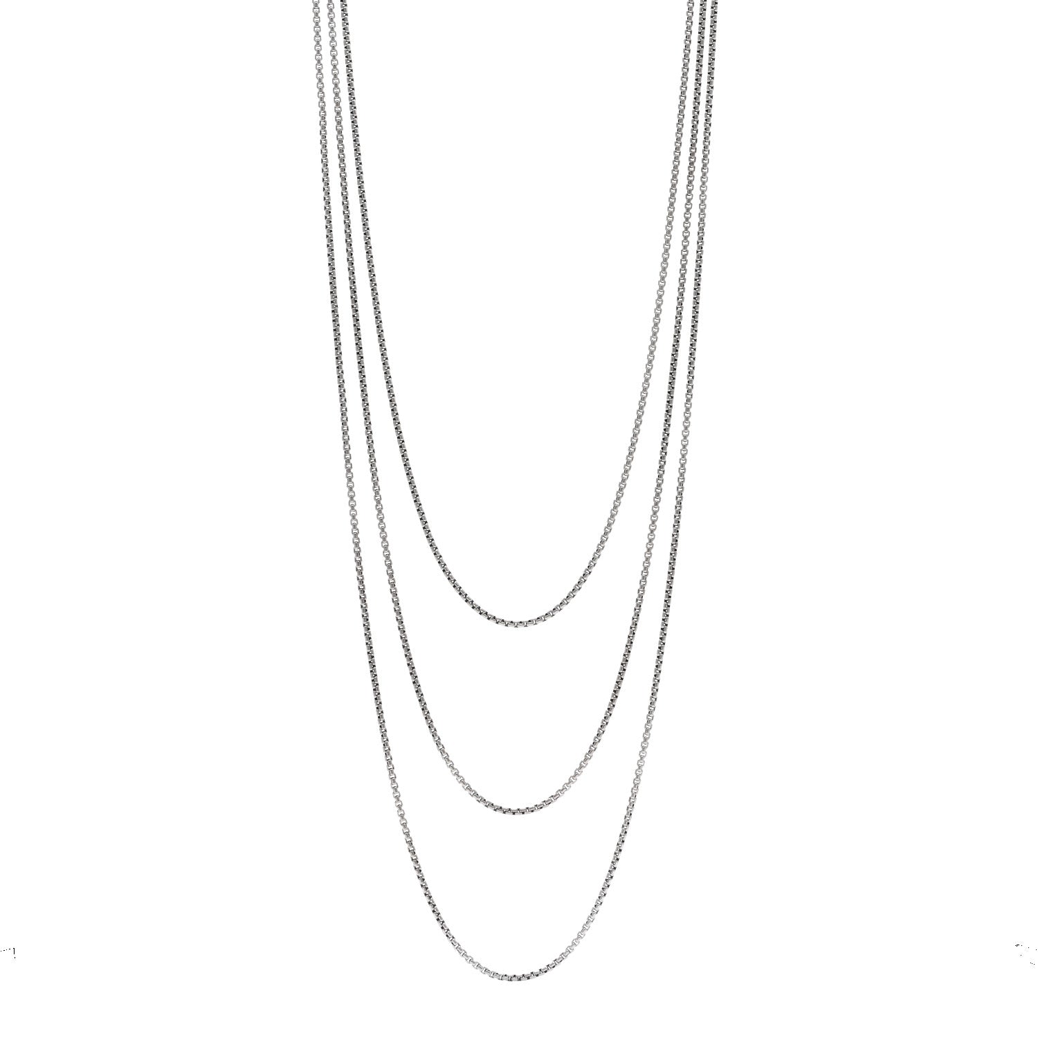 David Yurman Sterling Silver 14K Yellow Gold 1.7mm Box Chain Necklace 72" 1 of 4