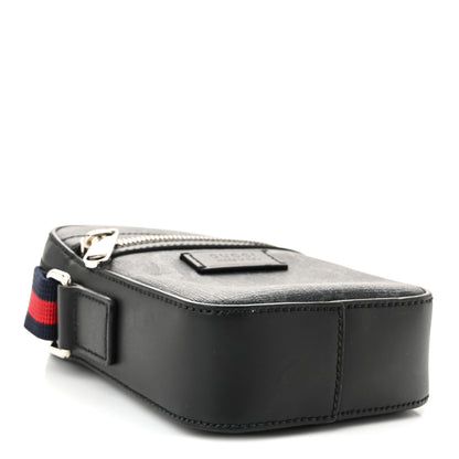 Gucci GG Supreme Monogram Appia Calfskin Web Small Camera Messenger Bag Black Grey 4 of 10