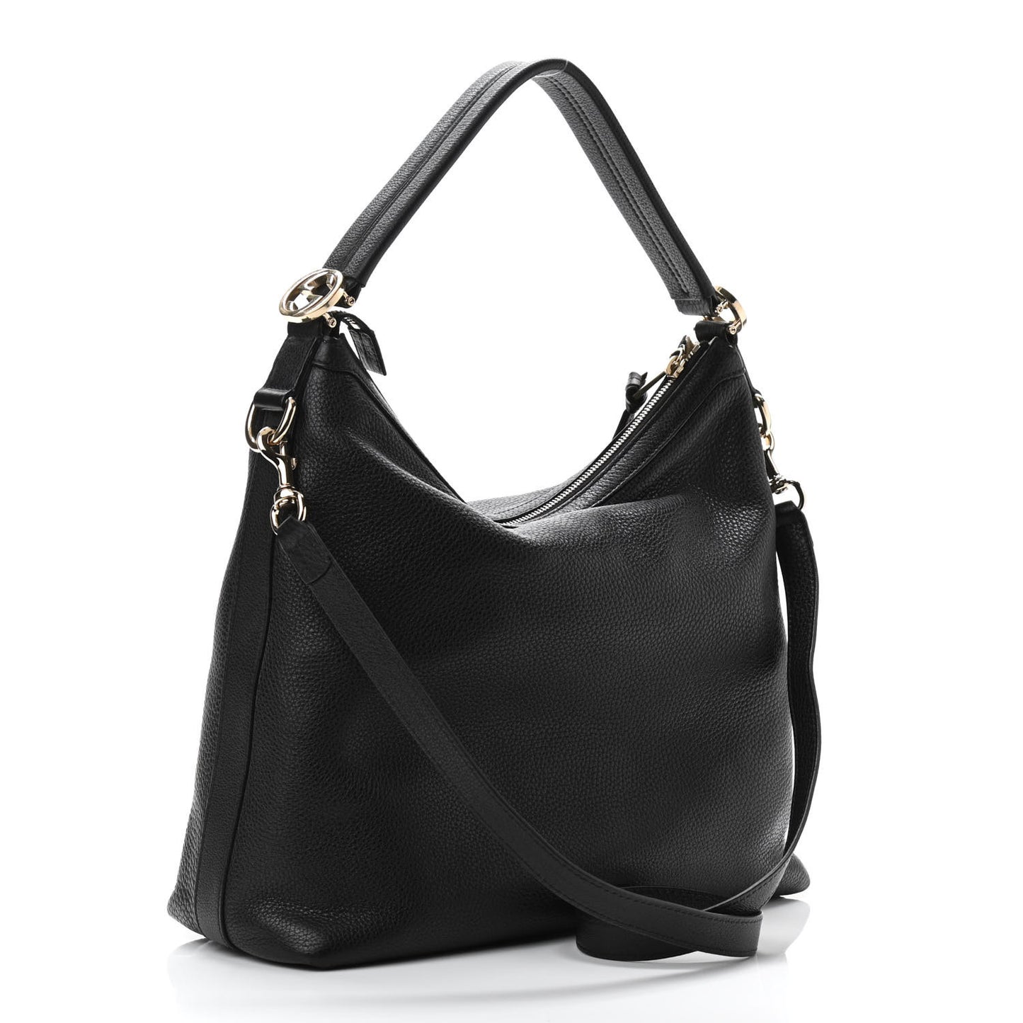 Pebbled Calfskin Small Miss GG Hobo Black
