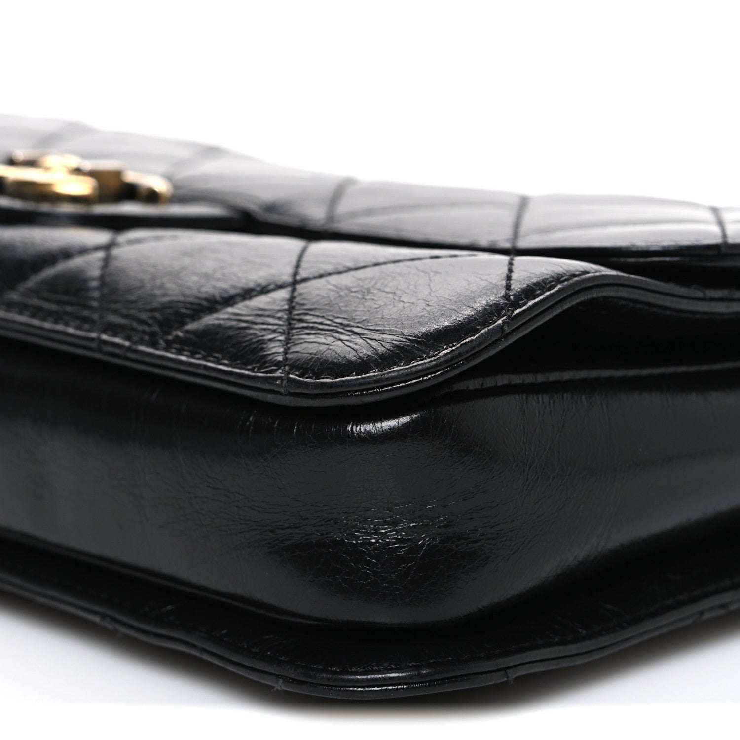 Chanel Glazed Calfskin Quilted Medium Perfect Edge Flap Black 10 of 10