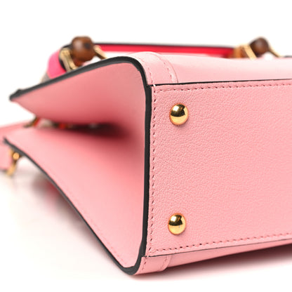 Gucci Wonka Grain Calfskin Mini Diana Tote Bag Wild Rose Fuxia Fluo 9 of 11