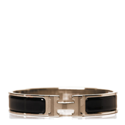 Hermes Enamel Narrow Clic Clac H Bracelet GM Black 1 of 5