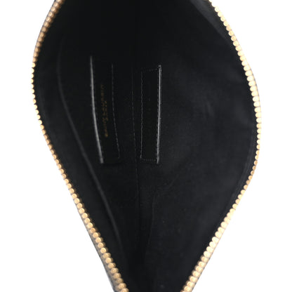 Saint Laurent Grain De Poudre Chevron Monogram Bill Pouch Black 5 of 8