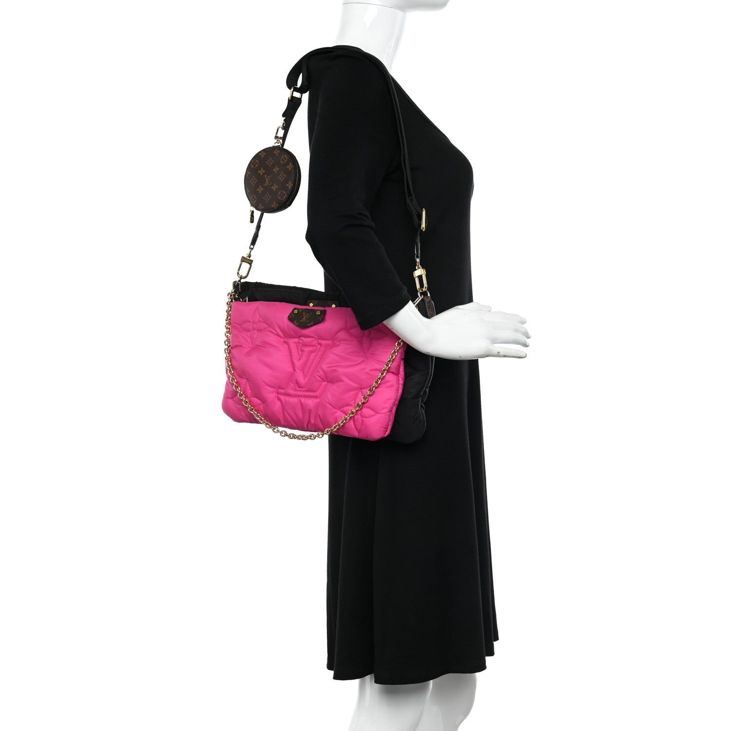 Louis Vuitton Econyl Monogram Pillow Maxi Multi Pochette Accessories Black Fuchsia 2 of 11