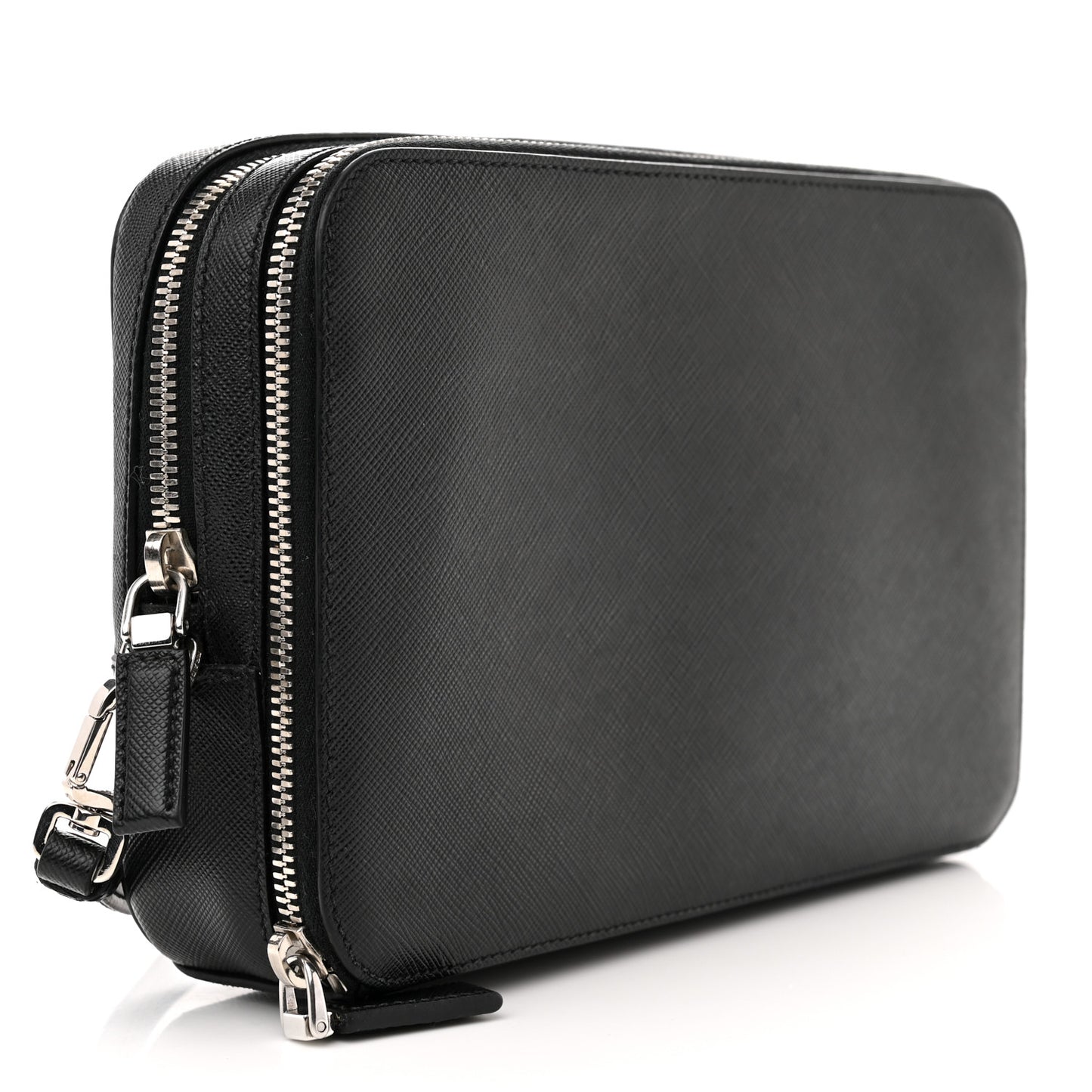 Saffiano Travel Zip Pouch Black
