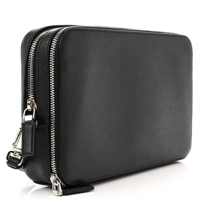 Prada Saffiano Travel Zip Pouch Black 3 of 9