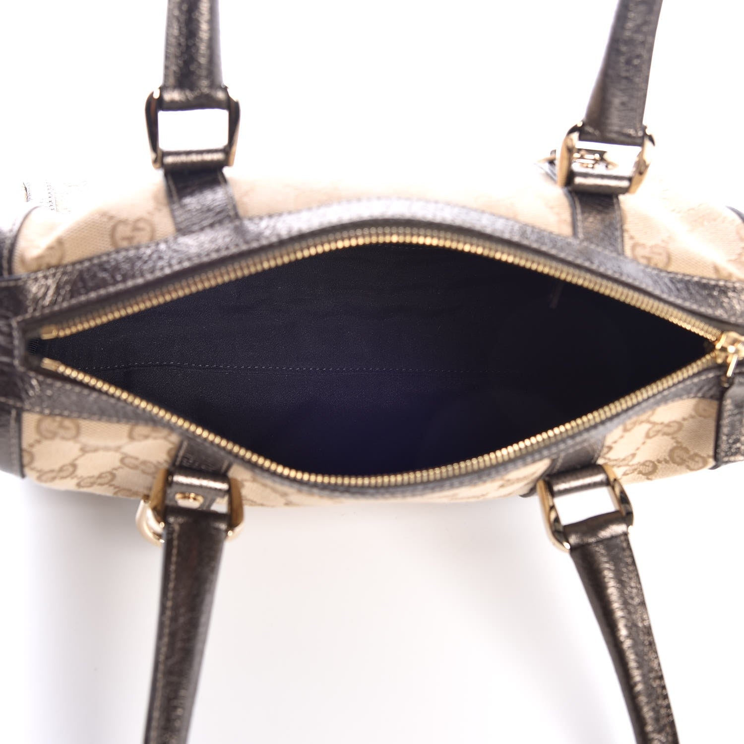 Gucci Monogram Small Abbey Boston Metallic Brown 5 of 7