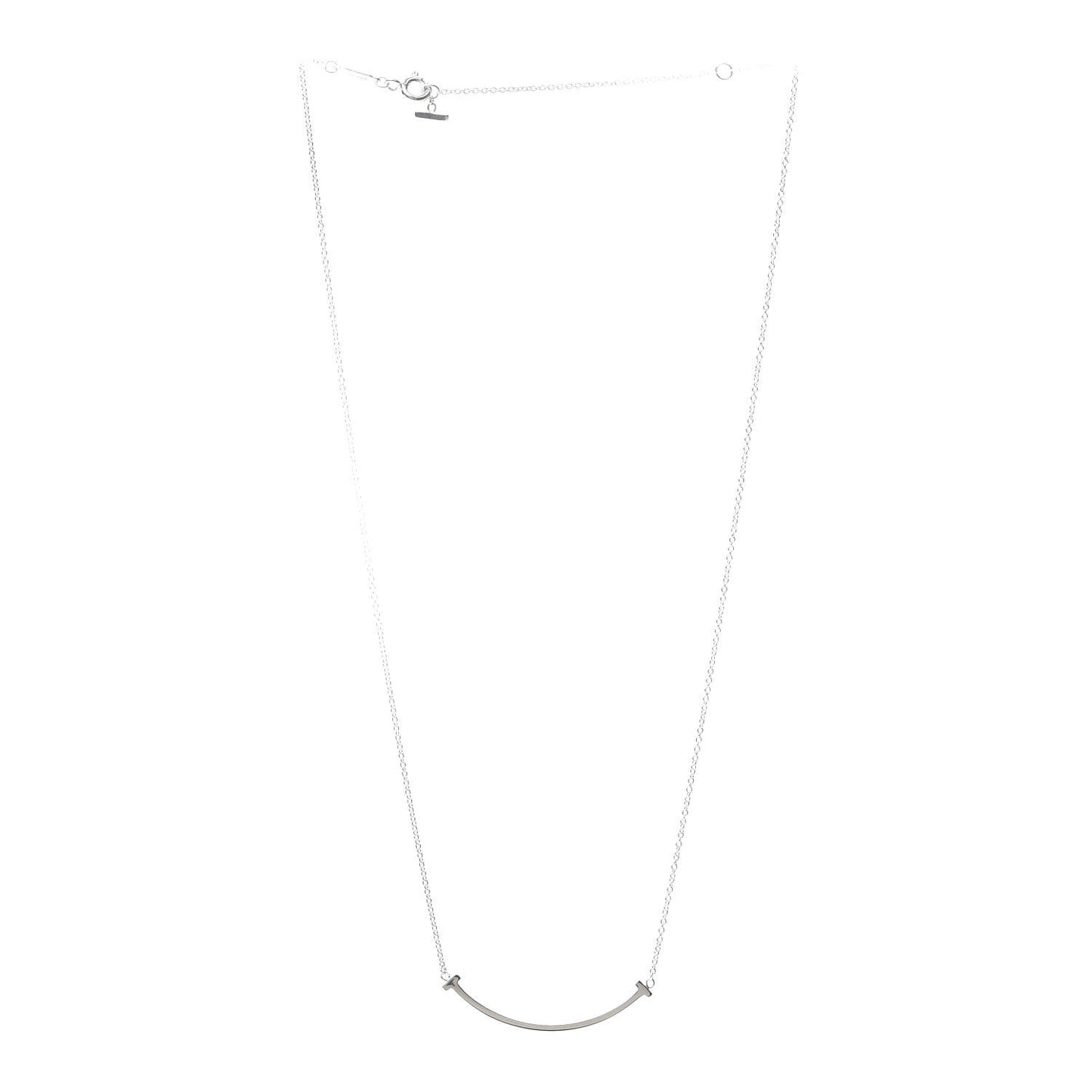 Sterling Silver Small T Smile Pendant Necklace
