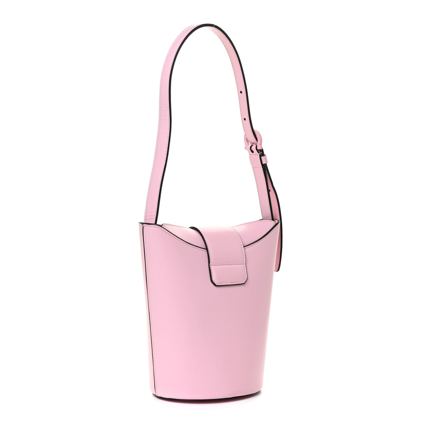 Calfskin Small Trifolio Bucket Shoulder Bag Cheerleader Pink