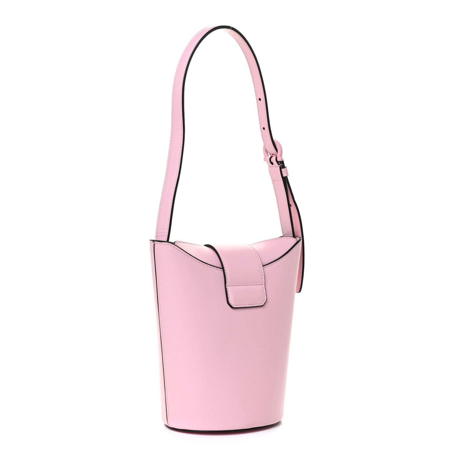 Salvatore Ferragamo Calfskin Small Trifolio Bucket Shoulder Bag Cheerleader Pink 3 of 16