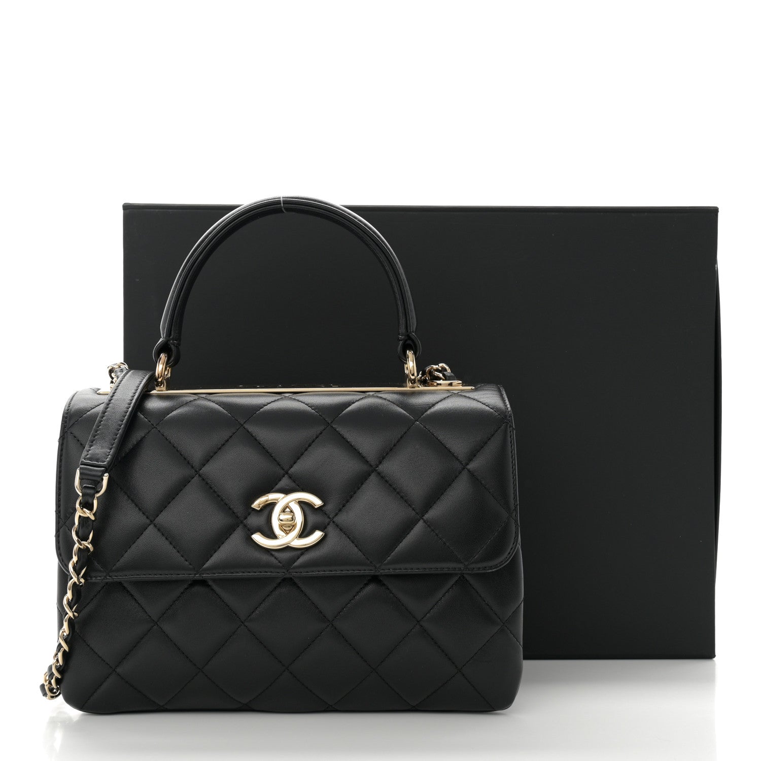 Chanel Lambskin Quilted Small Trendy CC Dual Handle Flap Bag Black 12 of 12