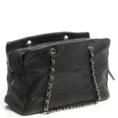 Chanel Calfskin Large Diamond Stitch Tote Black 3 of 7
