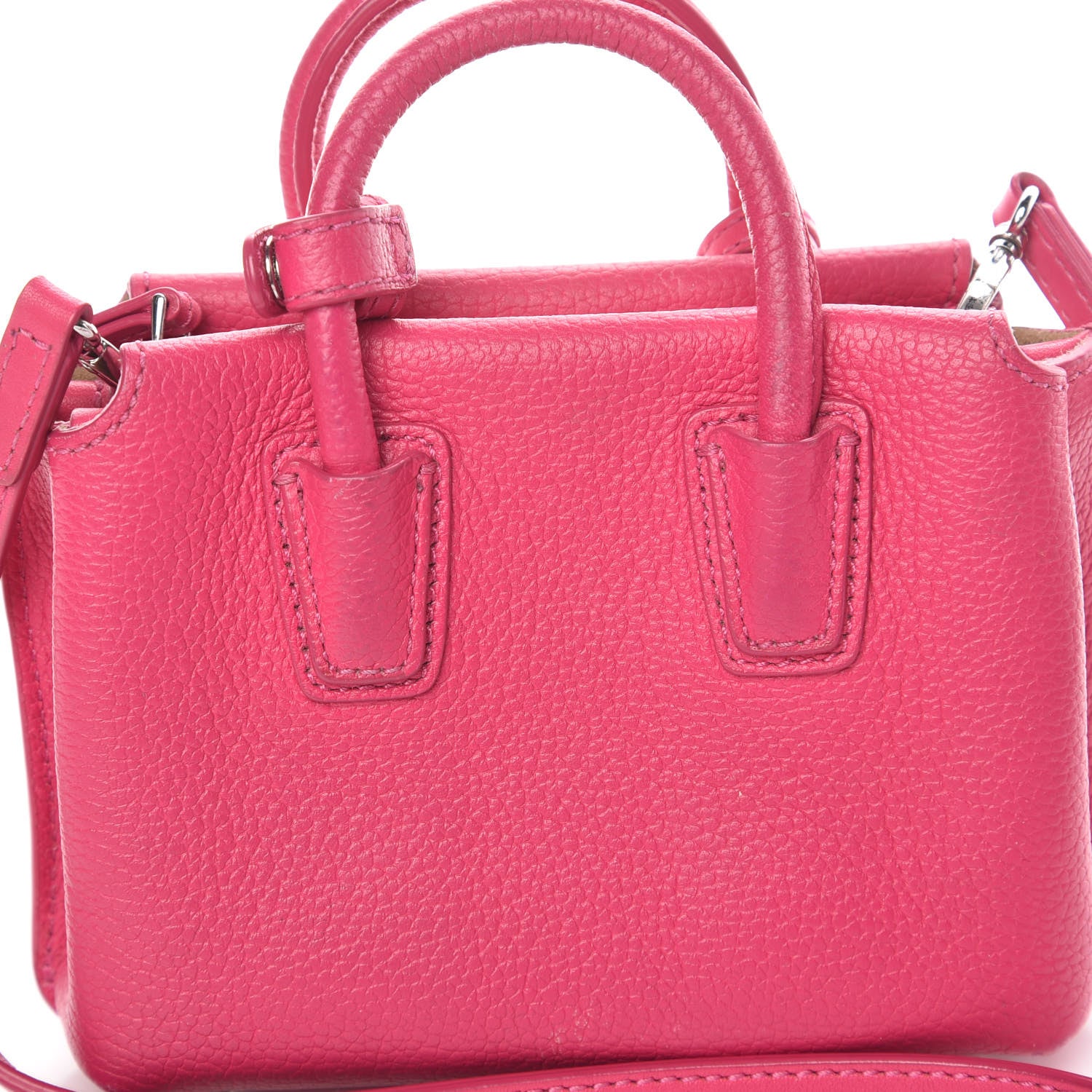 MCM Grained Calfskin X-Mini Milla Tote Beetroot Pink 13 of 14