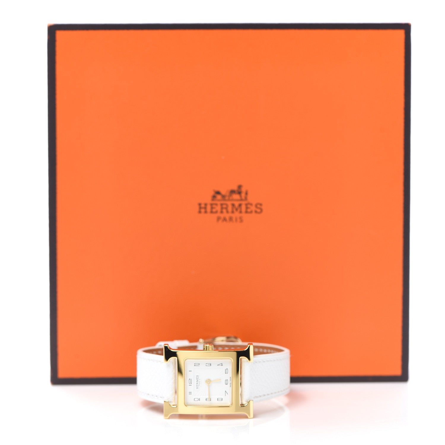 Hermes Stainless Steel Epsom 21mm Heure H Hour Quartz Watch Blanc 5 of 5