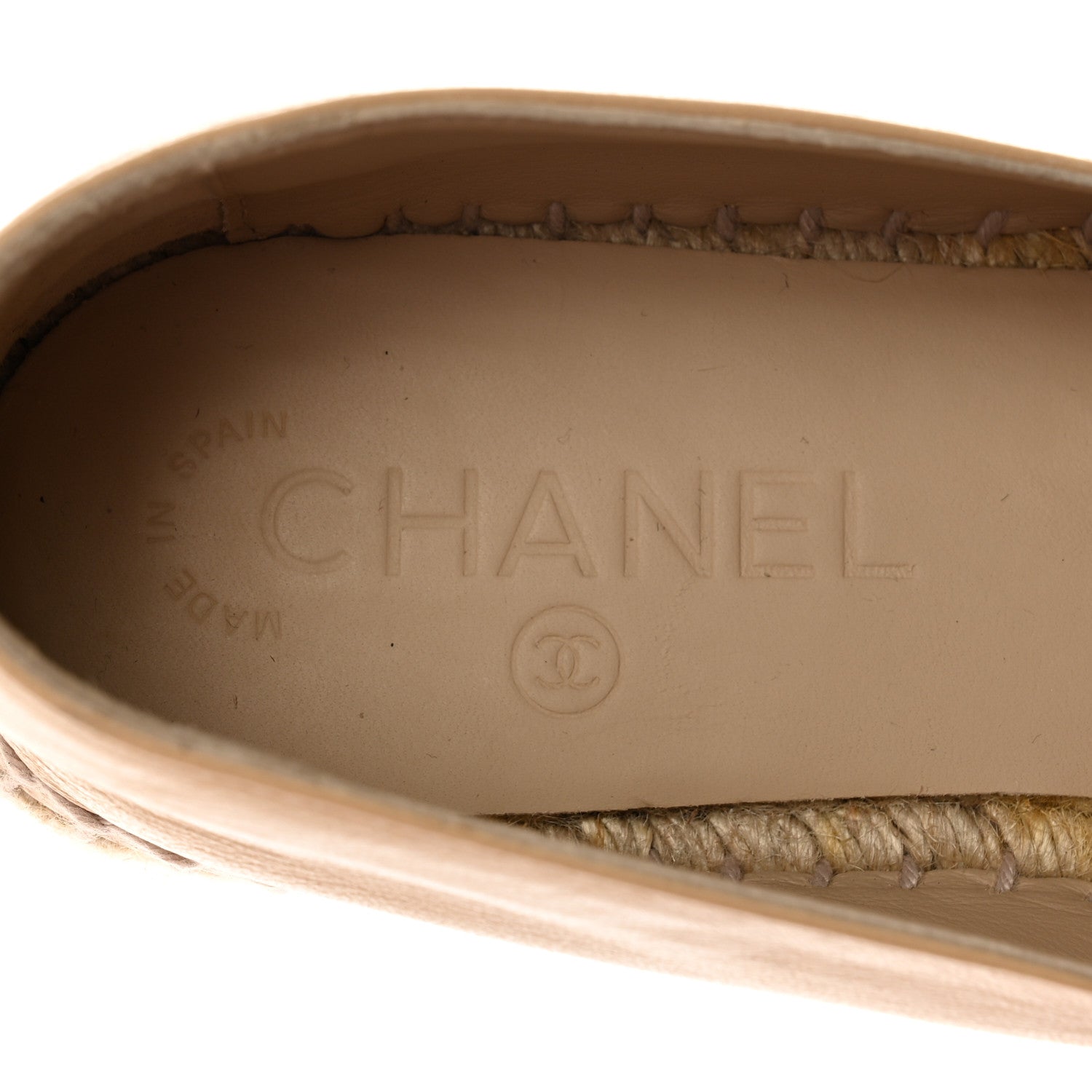 Chanel Lambskin CC Espadrilles 38 Beige Black 9 of 17